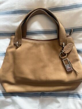 Rolfs Tan Pebble Leather Mini bag with Charm